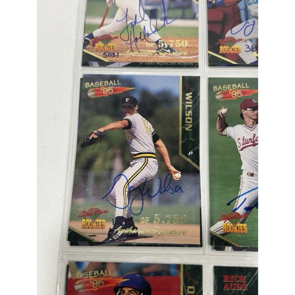 Lot Of 16‎ Autographed Baseball Cards Signatures Rookies 1995